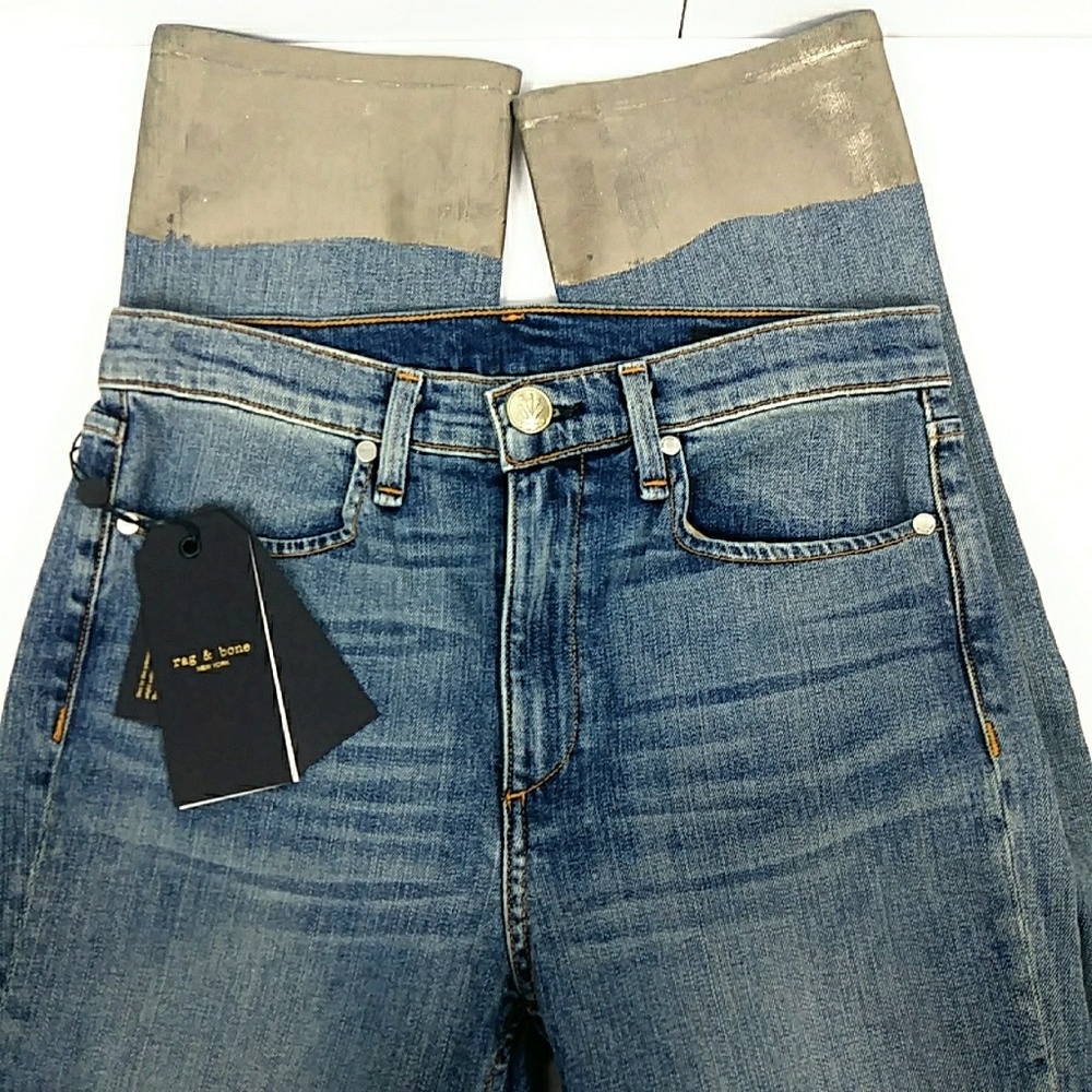 NWT Rag & Bone Gold Dip Dye Trim Ankle Cigarette - Picture 5 of 8